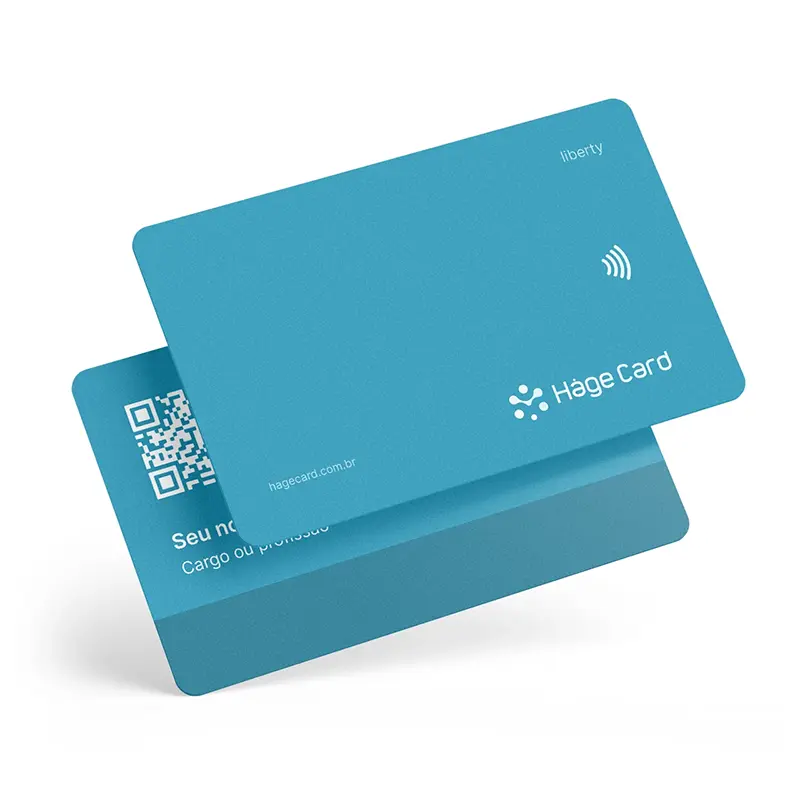 Cartão de visita eletrônico por aproximação NFC Azul HageCard