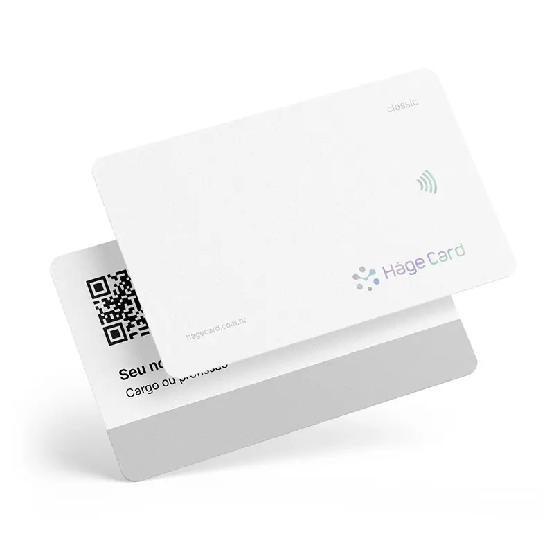 Cartão de visita eletrônico por aproximação NFC Branco HageCard