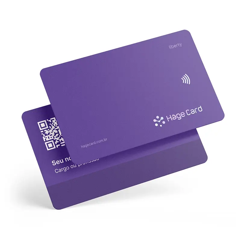 Cartão de visita eletrônico por aproximação NFC Roxo HageCard