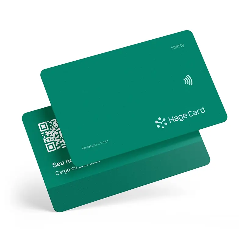 Cartão de visita eletrônico por aproximação NFC Verde HageCard
