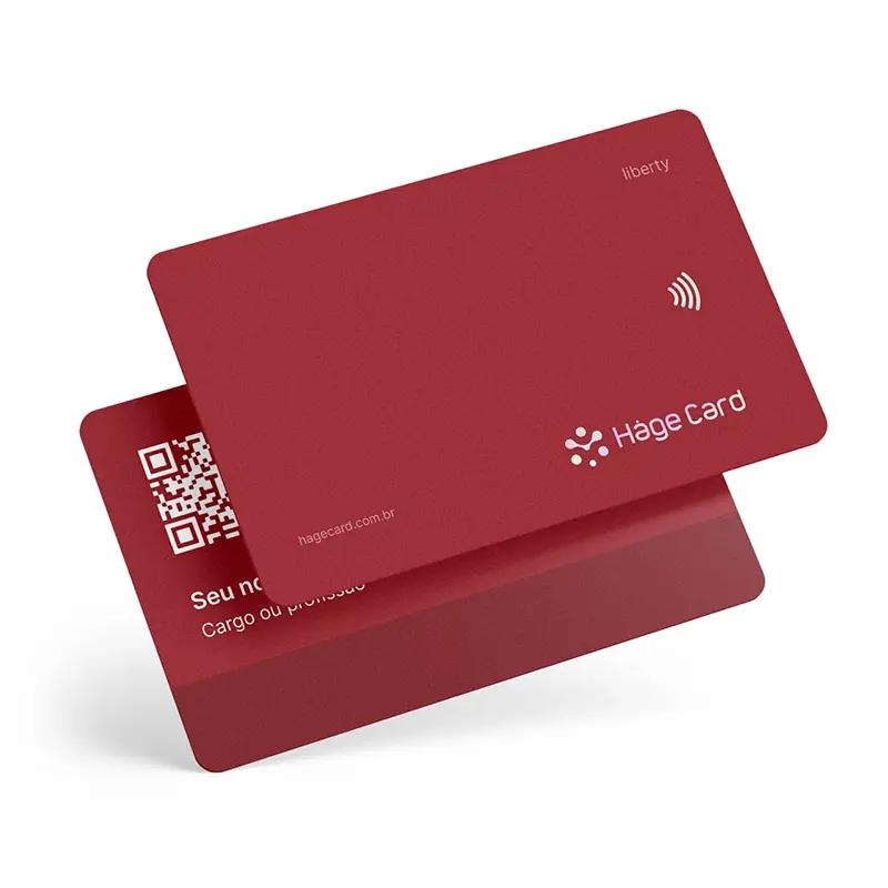Cartão de visita eletrônico por aproximação NFC Vermelho HageCard